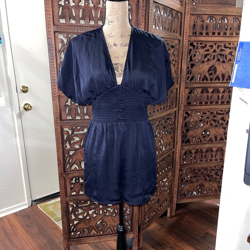 Express Smocked Waist Kimono Romper